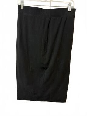 Peruvian Connection Womens Black Pima Cotton Elastic Waist Midi Skirt Size M lux